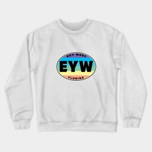 Key West Florida EYW Euro Oval Color Stripes Pastel Rainbow Keys Crewneck Sweatshirt